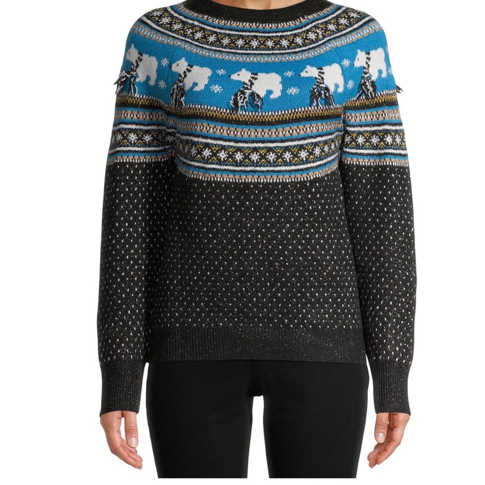 Polar bear Christmas winter sweater Womens fair isle